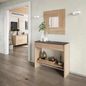Mobile ingresso canadian/ossido con cassetto e specchio 92x33x0,79h