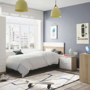 Camera da letto bianco artik e rovere Canadian