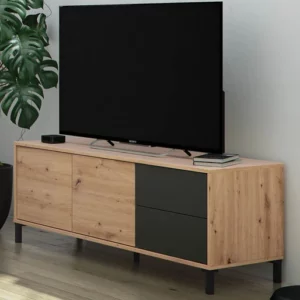 Mobile basso tv 2ante 2cassetti cm.130x41x47h rovere antracite