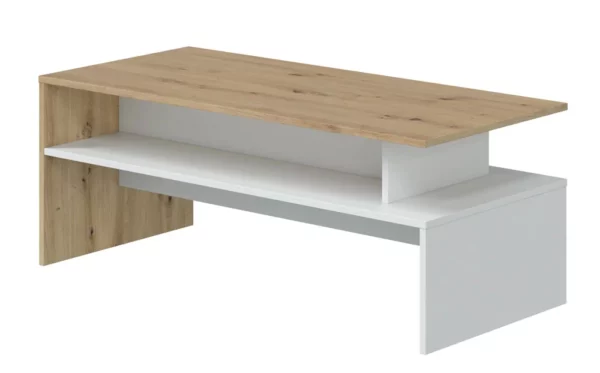 Tavolinetto da caffè Lyra rovere nodi/bianco artik cm 100x50x43h