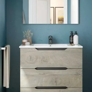 Mobile bagno Lea 80x45x86h Rovere Alaska e grigio antracite
