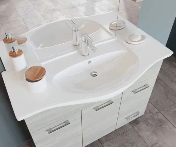 Mobile bagno venere cm.106x50x191H rovere grigio - immagine 3