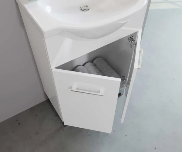 Mobile bagno venere cm.55x42x160H bianco lucido - immagine 2