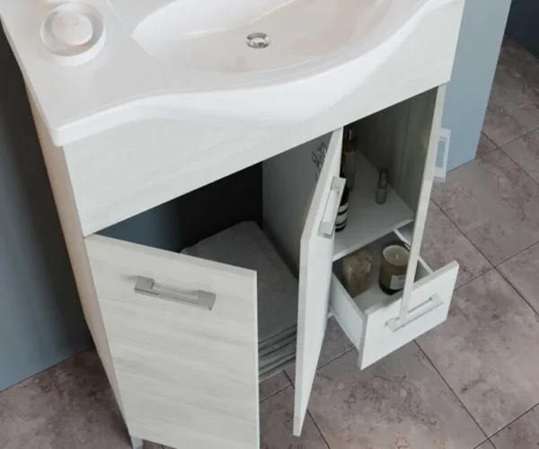 Mobile bagno venere cm.86x50x191H rovere grigio - immagine 2