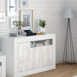 Credenza 3 ante bianco anticato cm.144x42x87h