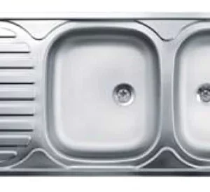 Cod.art. MKP-N127DDX LAVELLO APPOGGIO INOX Vasche: 2 Gocciolatoio: Destra Dimensioni (cm.): L120 x P50