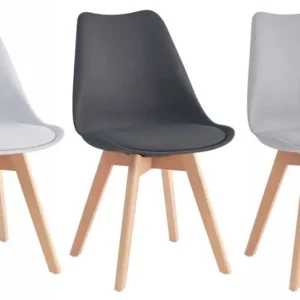 Sedia Nordik Wood in Polipropilene con cuscino